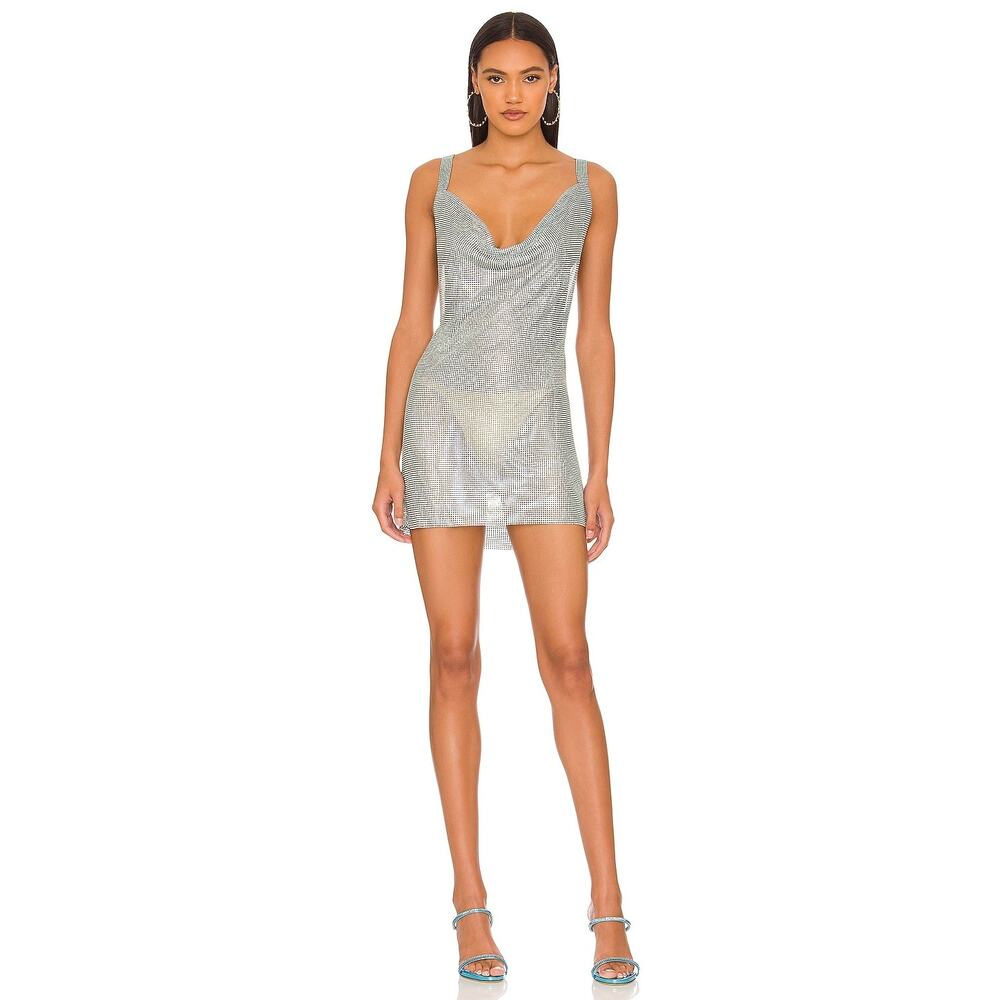 8 Other Reasons Dani Mini Sleeveless Draped Neck Baby Blue One Size NWT